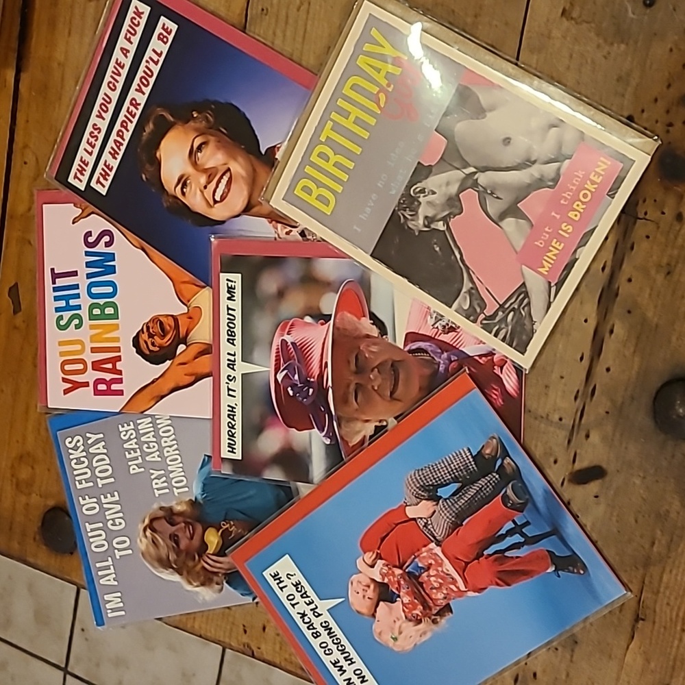 Lot of 6 Funny & Sarcastic Greeting Cards NWT